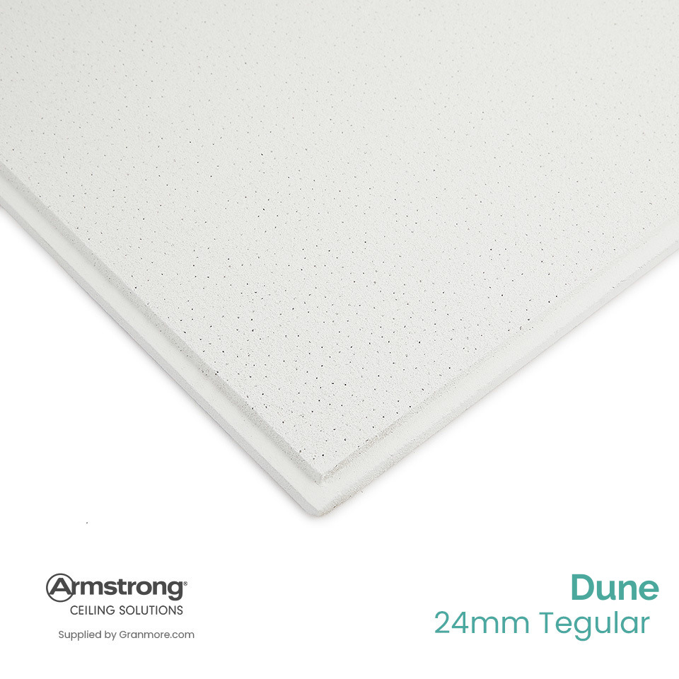 Armstrong Dune Tegular Ceiling Tile 600mm x 600mm  | Fits 24mm Grid | BP5462M | 16 Tiles per Box