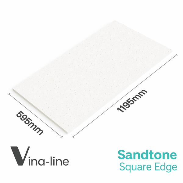 Sandtone Ceiling Tile 1200mm x 600mm | Square Edge | 10 Tiles Per Box | Vina-line - Image 2
