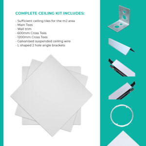 Complete ceiling kit includes